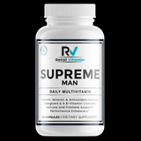 Supreme Man 60-Capsule Men's Multivitamin bottle – blue and white RetailVitamin label for daily nutritional balance